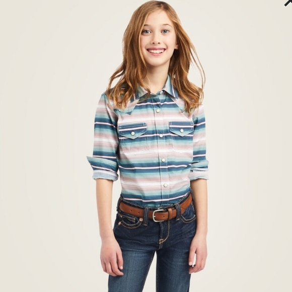 Ariat REAL Downstream Shirt Girls Size XXL (16) - Picture 1 of 8
